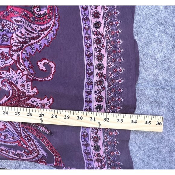 VTG Womens Med Boho Maxi Skirt Paisley Purple Red Beaded Hippie Gypsy Festival - Picture 9 of 13